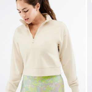 Fabletics Kat Half Zip Pullover in Tapioca - Medium